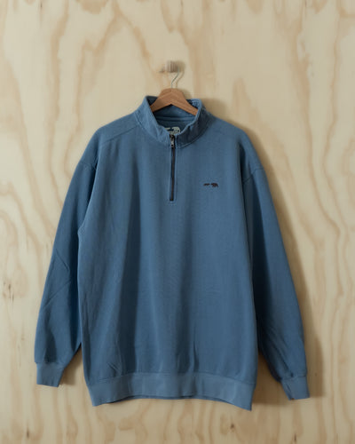 vintage 1/4 zip blue jean