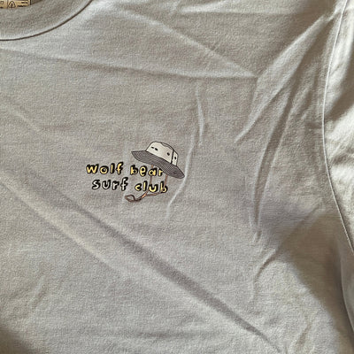 organic surf club t-shirt light blue