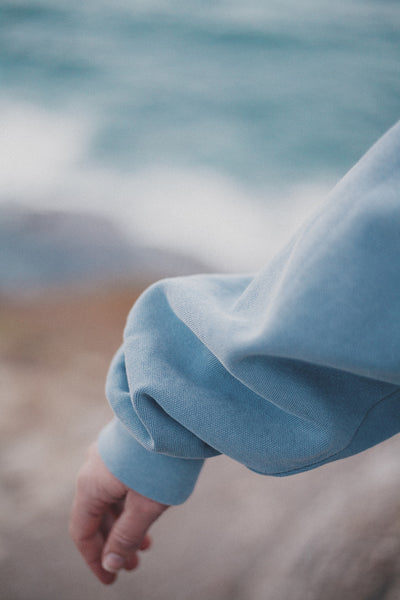 vintage 1/4 zip blue jean