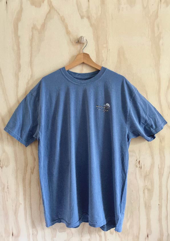 wolf bear surf club t // blue jean