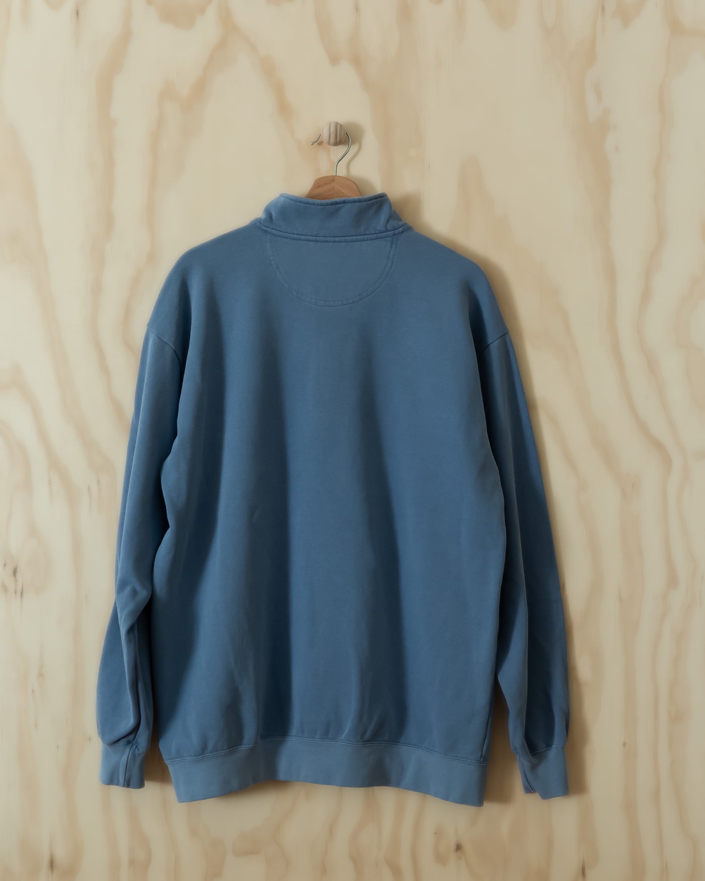 vintage 1/4 zip retro unisex sweater // blue jean